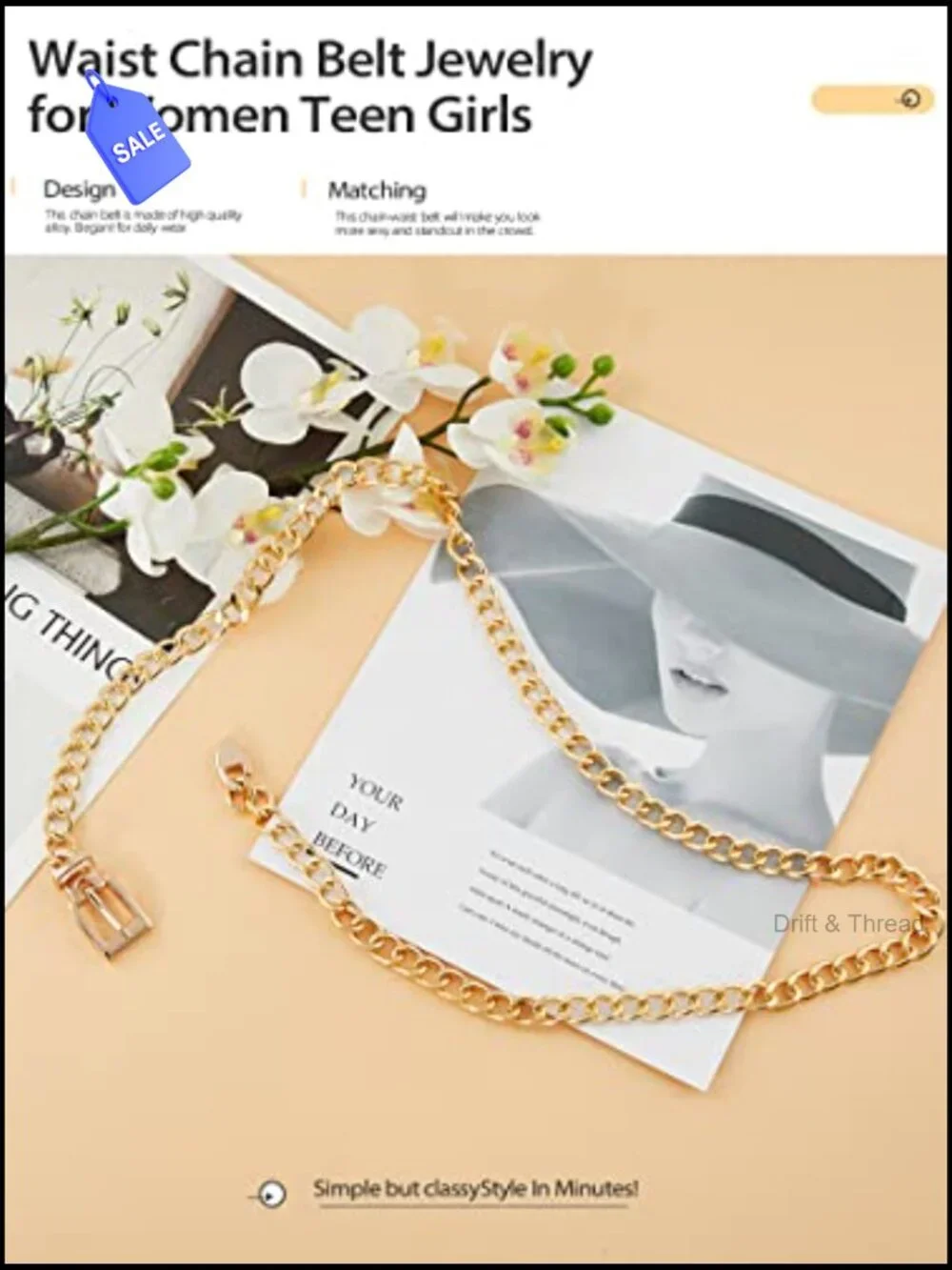Adjustable Metal Chain Belt for Dresses - Multi-Layer Waist Chain